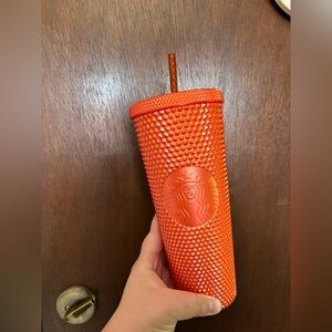 Starbucks Fall Orange Studded Bling Glossy Tumbler